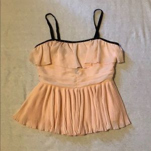 Women’s blush ruffled strap top